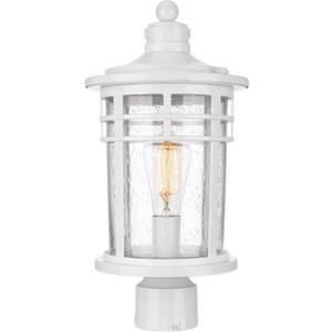 Darkaway Outdoor Post Lights Lamp Posts Outdoor Lighting, 17inch Large Waterproof Aluminum Post Lights Outdoor Light Fixtures with Glass, Light Posts for Outside Patio Yard (Large, White)