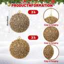 Syhood 8 Pack 6" Large Christmas Ball Ornament Outdoor Glitter Sequin Decor