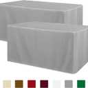 Obstal 2 Pcs Table Clothes for 6 Foot Rectangle Tables - Water Resistant Washable Fabric Polyester Rectangle Table Cover Protector for Banquet and Trade Shows, 72L x 30W x 30H Inches, Silver Grey