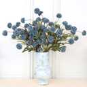 12Pcs Fake Kiku Flowers, Artificial Small Chrysanthemum Balls with Stems, Faux Silk Mini Pompon Mums for Vase Floral Arrangement DIY Bouquets Wedding Party Table Centerpieces Home Decor (No Vase)