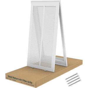 Fancat Return Air Filter Grille for 14x30 Ducts, Steel Vent Cover Grille with Removable Door for 1 Filters | Suitable for Sidewall & Ceiling | White Coating | Outer Dimensions: 16 5/8 W x 32 5/8" H