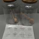 Large Glass Jars with Airtight Wood Lid and Spoon Flour Container Food Glass Jar for Kitchen Storage Canisters for Tea, Spice, Egg, Coffee, Storage Jar Sets (75 Oz, 2200ml)