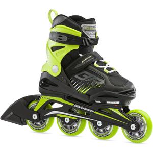 Bladerunner by Rollerblade Phoenix Boys Adjustable Fitness Inline Skate, Black and Green Size 2-6