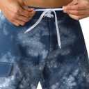 unitop Men's Bathing Board Trunks Beach Shorts Holiday Hawaiian Colorful Striped (Blue)