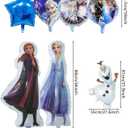 8-Piece Frozen Aluminum Balloon Set - Frozen & Classic Design, Vibrant 3D Cartoon Shape, Party Decoration Essential, Durable Foil Material