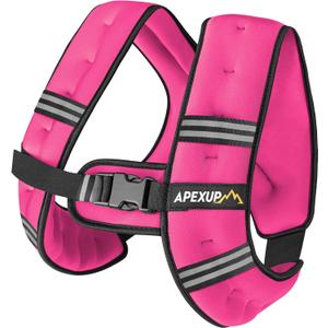 APEXUP Weighted Vest Men Women, Weight Vest for Women Workout Equipment for Strength Training Running (10lbs, Pink)
