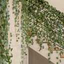 CQURE 96Pcs Eucalyptus Garland,Artificial Eucalyptus Leaves Table Greenery Garland Wreath Vines for Wedding Party Table Fireplace Wall Room Decor