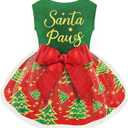 Dog Christmas Outfit Cute Dog Christmas Dress with Bowknot Tulle Puppy Clothes for Small Medium Dogs Cats Boys Girls Pet Costume (Large)