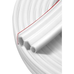 40 Feet Self-Adhesive Rubber Weather Stripping, Diamond-Shaped Extra Thick Rubber Door Weather Stripping Door Seal Strip for Door Frame Door Insulation Strip Waterproof Fits Big Gaps(White)