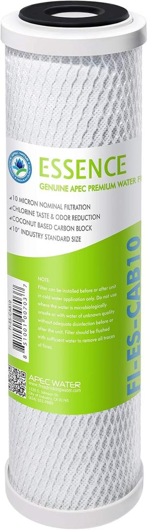 APEC Water Systems 10 Carbon Block Water Filter For Reverse Osmosis System, 10 x 2.5, 10 Micron (FI-ES-CAB10)