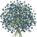 DILATATA Baby's Breath Artificial Flowers Bulk 12 pcs Faux Baby Breath Plastic Flower Fake Gypsophila Flower Arrangement for Crafts Fake Flowers Bouquet for Wedding Centerpieces Blue Baby Breath