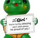 iStatue My Sweet Girl Turtle Figurine Gift from Mom & Dad, You're Turtley Amazing, 4-inch Resin Turtle Desk Decor for Daughter, Granddaughter, Mentor Gift (Daughter)