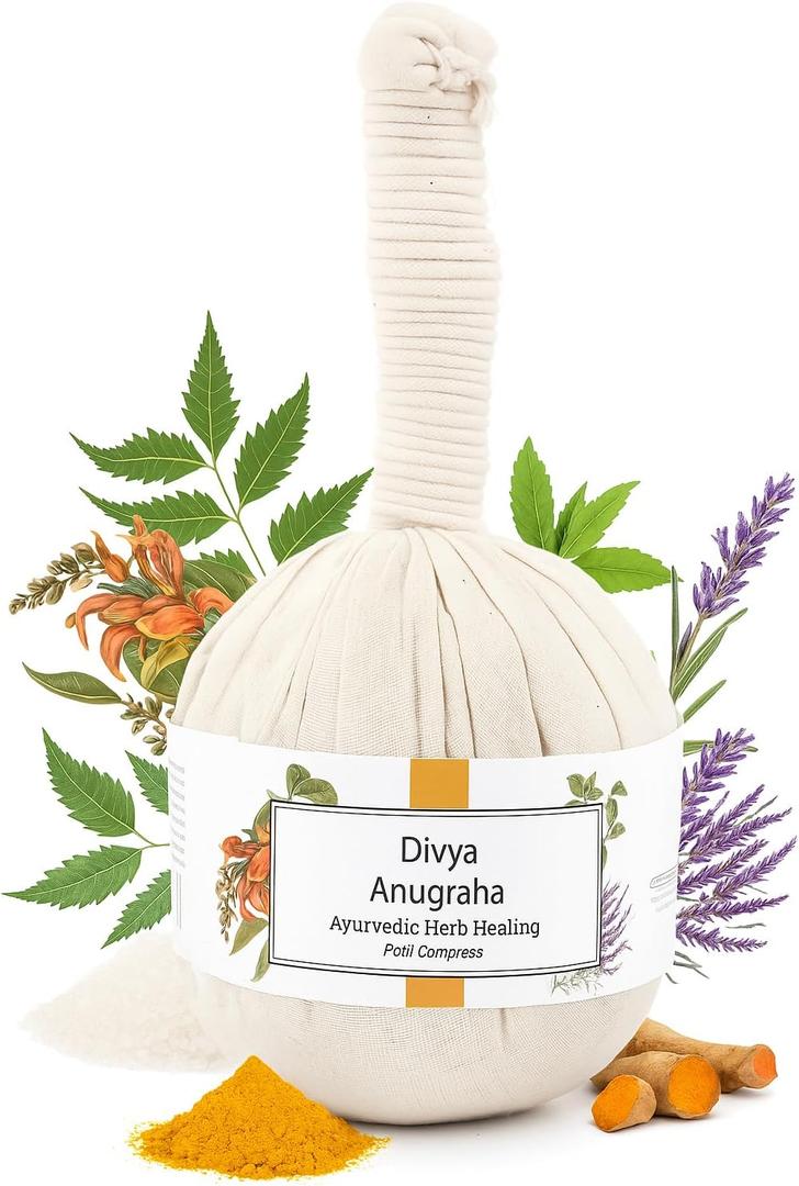 100% Natural Ayurvedic Herbal Manual Massager Potli, Pain Relief, Knee, Muscles Relaxation, Neck, Back, Legs, Increase Blood Circulation for Men Women - 180 GM