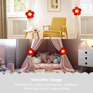 Flower Curtain Tiebacks Set of 2 - Versatile, Durable, and Stylish | Organize and Beautify Your Space | Multicolor Cartoon Curtain Holder | Suitable for Home, Office, and Outdoor Dcor
