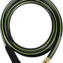 Worth Leader Short Garden Hose 3/4 in. x 10 ft. -No Kink, Flexible, Leakproof, Male to Female Fittings -Heavy Duty Durable PVC Lightweight Water Pipe with Brass Aluminum End for Household & Commercial