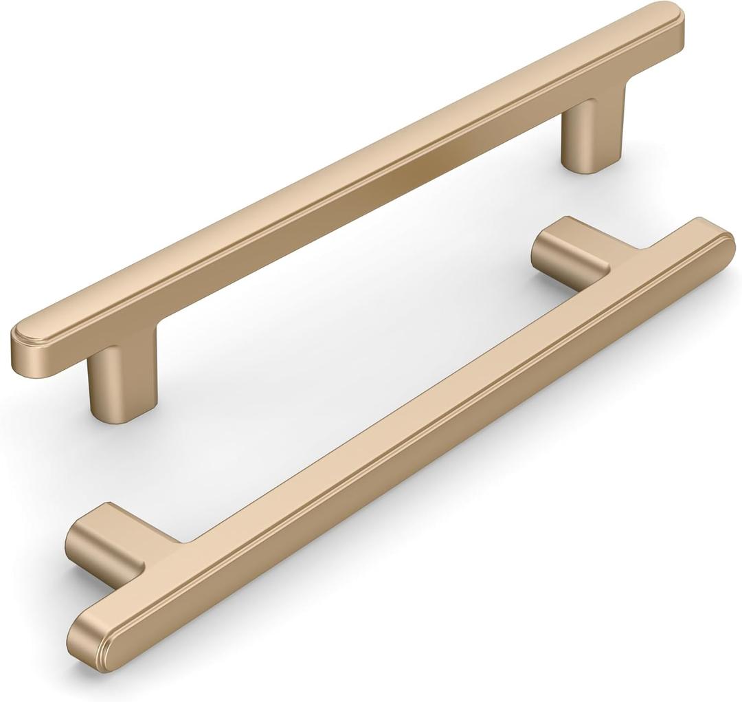 10 Pack 5 Inch(128mm) Kitchen Cabinet Handles Champagne Bronze Cabinet Pulls Champagne Gold Kitchen Cabinet Hardware Drawer Pulls for Cupboard Wardrobe