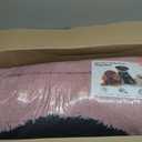 JOLLYVOGUE Calming Dog Bed Medium Size Dog, 31in Donut Washable Medium Pet Bed, Anti-Slip & Anti-Anxiety Fluffy Faux Fur Round Dogs Bed, Fits up to 45 lbs Pets (Dark Pink)