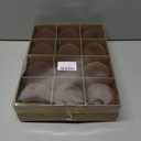 12 Pcs Velvet Christmas Balls Flocked Christmas Tree Hanging Ornaments Shatterproof Plastic Hanging Balls Decorations for Xmas Tree Party Home Holiday Decor (Brown, 3.15 inch)