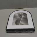 3 Pack Elegant Aluminum Arch Picture Frames - Wall Mount & Tabletop Display, Includes Non-Removable Mat for Enhanced Display - Perfect for Home Decor & Memories, Great Gift Choice (Black, 8x10)