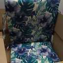 Arden Outdoor Dining Chair Cushion, 20 x 20, Rain-Proof, Fade Resistant, Salome Tropical (Blue Salmone Tropical)