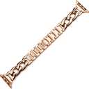 for Apple Watch Band Watch Series 7/6/5/4/3/2/1 Accessories 38mm 40mm 42mm 44mm Belt Loop Bracelet Cowboy Chain Strap Wrist Watchband (Color : Rosegold, Size : 44mm 42mm)