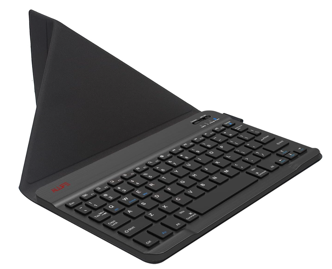 ALLIFE Universal Ultra Light Slim Portable Wireless Bluetooth 3.0 Keyboard for iOS iPad iPad Air, Pro, Mini, Android, Windows Tablets PC Smartphone with Protection Case Stand
