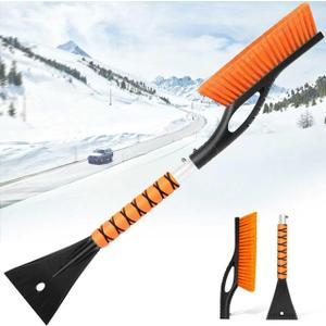 UMUACCAN 27" Snow Brush and Ice Scrapers for Car Windshield, Car Accessories for Men Detachable Snow Scrapers with Ergonomic Foam Grip for Cars, Trucks, SUVs