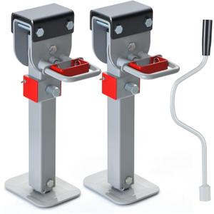 2-Pack Heavy-Duty Trailer Tongue Jack & RV Jack - Carbon Steel Jack Stands with Full Accessories Adjustable Drop Leg - Trailer Stabilizing Jack for RVs, Campers, & Utility Trailers (FBA-25.2in)