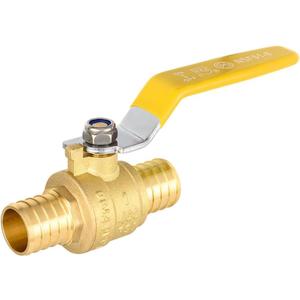 EFIELD 1-Inch Pex Brass Full Port Shut-off Ball Valve, Yellow Handle Brass UPC Certified,(VALVE020)