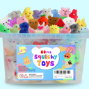 80Pcs Party Favors for Kids 48, Kawaii Squishies Mochi Squishy Toy Bulk Fidget Sensory Toys Birthday Gifts for Boys Girls, Easter Basket Stuffers Egg Fillers Treasure Box Classroom Prizes Goodie Bag