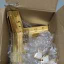 4 Pcs 7 Inch Metal Furniture Legs, Modern Style Furniture Sofa Legs Metal Polished Gold Triangle Feet for Table Cupboard Sofa Couch Chair DIY Replacement Feet - with Rubber Floor Protectors