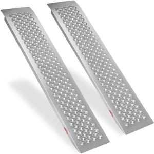 Ruedamann 2PC 4FT x 9" Wider Aluminum Shed Ramps, Loading Ramps for Lawn Mower, Riding Mowers, Bicycles, Motorcycles, UTV, ATV ramp for Trailer Shed, 880 lbs Capacity