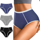 K-CHEONY Womens Underwear High Waisted Cotton Panties Full Coverage Soft Stretch Breathable Ladies Briefs 3 Pack M