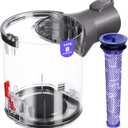 V6 Canister Compatible with Dyson V6 DC58 DC59 DC62 DC74 Vacuum Cleaner Dust Bin, V6 Dust Bin Replacement, V6 Canister Replacement Part No.965660-01 Type B Interface