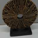 aboxoo Abstract Staute,Modern Decorative Home Decor,Office Desk Sculpture for Men,Creative Round Line Ornament for Bookshelf,Bedroom,Desktop,Dining Table(Copper Black)