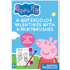 Peppa Pig 16 Watercolor Valentines With With 16 Paintbrushes 1 Pack