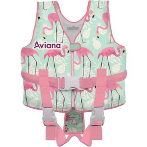 Toddler Swim Vest Floaties Jackets for Kids Pool Float Training to Swim or Fishing 33-60 lbs Boys Girls Vest (Flamingo, Large)