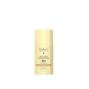 Babo Botanicals Daily Sheer Tinted Mineral Sunscreen Fluid SPF50 - Natural Zinc Oxide - Passion Fruit Oil - Golden-Hued Tint - Fragrance Free - Ultra-Lightweight - For Face - For all ages