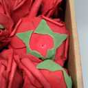 100pcs Artificial Flowers Dark Red Rose Real Looking Fake Foam Roses with Stem for DIY Wedding Bouquets Bridal Shower Centerpieces Arrangements Party Home Decorations