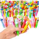 LiYiQ 100 PCS Multicolor Pen in One Fun 4-in-1 Cute Pens Bulk Kawaii Cool Ballpoint Pens for Kids Fun Gifts