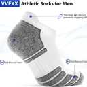 Women's Ankle Athletic Moisture Wicking Socks Running Short Thick Breathable Cushioned Low Cut Tab Sports Socks 6 Pairs (White, S)