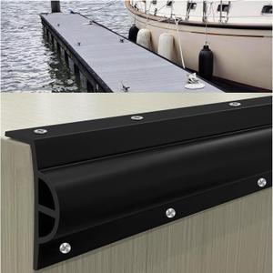 10 Pack Dock Edging Side Gard, 20 Feet Dock Guard with Heavy Wall Sections for Greater Protection Commercial Grade Double Molded Material (Black)
