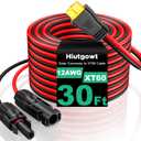 12AWG XT60 Solar Cable 30FT, Solar to XT60 Cable 3 10 15 20 25 40 50FT, Solar Panel Connector to XT60 Adapter Cable, XT60 Solar Charging Cable for Portable Power Station - 30Ft