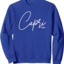 Capri Italia Italy Classic Graphic Designer Fashion Souvenir Sweatshirt (Small, Black)