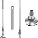 Spin Mop Replacement Handle 360 Rotation Adjustment 53.5-inch Telescopic Mop Replacement Pole Durable Stainless Steel Pad for Cleaning Various Household Surfaces