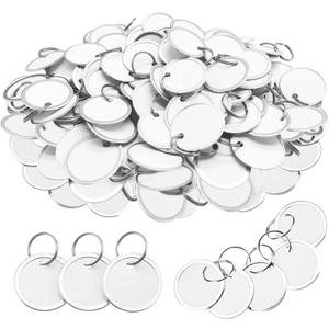 180 Pieces Metal Rim Tags Key Tags Round Paper Tags with Metal Rings for Car Keys and Door Keys,White