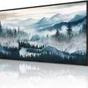 Wapluam Black Framed Wall Art For Living Room Large Abstract Wall Decor For Bedroom Office Inspiration Pictures Fog forest Wall Painting Canvas Art Prints Artwork Ready To Hang Home Decorations (40L" x 20W")