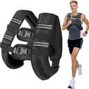 6lb/8lb/12lb/16lb/20Lb Weighted Vest Woman Men with Reflective Stripe, Chest Size Adjustable Strength Training Weight Vest for Walk Running Jogging (Black)