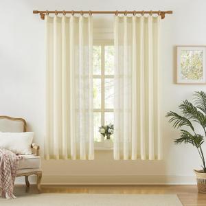 KangBang Pinch Pleated Sheer Curtains 72 Inches Long 2 Panels, 42"W x 72"L