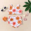 WASAIGOOD Newborn Baby Girl Two Piece Swimsuit Floral Knotted Swim Top and Bottom Tankini Bikini Set Infant Bathing Suit Girl (18-24 Months)